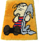 Vintage Peanuts Linus And Blanket Latch  Hook Rug Wall Hanging 20 x27 