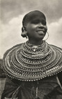 East Africa Kenya Tribal Masai Girl Beaded Necklace 4x6 Rppc Postcard