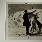 1900s St Bernard Dog Ski Skiing Snow France Alps Rppc Real Photo Postcard Vtg