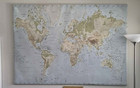 Canvas Only Kea Premi  r World Map Atlas Giant Canvas Wall Art - 78    X 55 