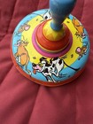 Vintage Ohio Art Spinning Top Metal Tin Litho Sog Cat Chase