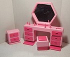 Barbie   The Rockers Vanity Set Arco 1980s Pink Playset Mirror Accessories 