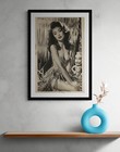 1940s Vintage Tiki Bar Pin Up Art Print Za11