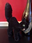 German Black Halloween Cat  Vintage  Mohair  5     Glass Eyes