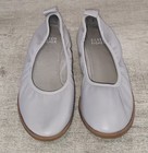 Eileen Fisher Leather Slip On Ballet Flat  Light Dove Gray Women Size 5 5 New