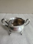 Vintage Leonard Silver-plated Ornate Sugar Bowl With Fluted Top   Clawed Feet