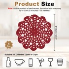 4pcs Crocheted Cotton Doilies  5 5  Lace Doilies Lace Placemats  Dark Red