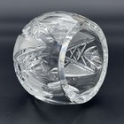 Vintage Imperlux Germany Clear Lead Cut Crystal Angled Rose Bowl 4  Vase - Rare