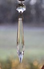 Vintage Clear Faceted Crystal Glass Lamp chandelier Spear Prism 4 