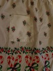 Vintage Christmas Half Apron Candy Cane Holly Mcm Holiday Retro Hostess