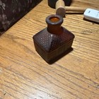 Vintage House-shaped Amber Glass Inkwell