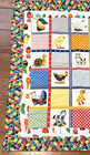 Handmade Baby Kids Quilt 27 5 x30 5  Ducks Chick Kitten Bunny Snail Elephant