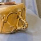8   Native American Natural White Animal Hide Leather Drum W  Handle