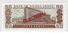 Sierra Leone 50 Cents Nd  1979  P4cs2 Specimen Uncirculated   Gift  Sl1b