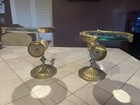 Antique Brass Magnifying Candle Sconce Wall Lamps Museum Quality Rare Htf Pair