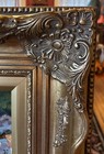 Oil Painting Signed With Ornate Gold Gilt Wood Frame 30 X 34 Inches 