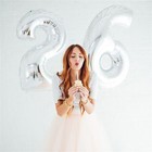 40  Silver Number 1 Mylar Foil Balloon 1 Pc Party Backdrop Decorations Supply