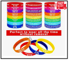 48 Pcs Religious Bracelets Rubber Christian Scripture Bracelets Silicone Bible