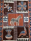 African Batik Mud Cloth Wall-hanging W animals geometric Patterns 37    X 59 1 2   