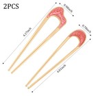 2 Pcs Metal U Shaped Hair Pin Stick French Hair Pin Vintage Metal Hair Fork Eleg