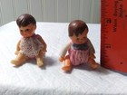 Vtg Miniature Dollhouse Rubber Dolls Girl   Boy - Moving Arms   Legs - Germany  
