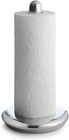 Nambe Curvo Paper Towel Holder With Alloy Metal Weighted Base - Silver Wood