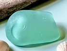 Genuine Surf Tumbled Sea Glass Large Aqua Bottle Bottom Found In The Caribbean 