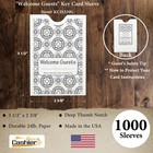 1000 Hotel Key Card Sleeves  Welcome Guests  2-3 8  X 3-1 2   Gray  Made In Usa