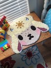 Handmade Tufted Sheep Rug Cartoon Animal Face