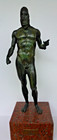 10  Guerriero Di Riace Bronze Met On Granet Base Greek Warrior Nude Man