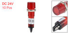 10pcs Signal Indicator Dash Light Dc 24v Led Bulbs Xd10-3 Red 10mm Panel Mount 