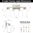 3-light Bathroom Vanity Light Brushed Nickel   E26   Modern Wall Fixture