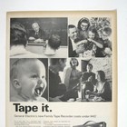 General Electric Vintage 1960s Family Tape Recorder Ad Portable Sound System