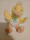 Vintage Eden 5    Duck Plush Stuffed Animal Yellow White Green Bow Rattles