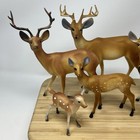 Vintage Mcm Hard Plastic Deer Family Set Figurines Hong Kong Celluloid Decor