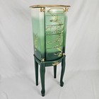 Vintage Jewelry Armoire Cabinet Wood Custom Painted Whimsical Gold Leaf Elegant