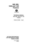 John Deere 840  940  1140 1040 Tractor Service Manual Repair Shop Technical Book