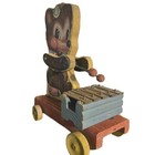 Vintage Fisher-price Teddy Zilo  752 Wood Pull Toy W  Bear   Xylophone 1940s