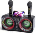 Karaoke Machine Bluetooth Speaker Pa System W  2 Wireless Microphones Bass echo