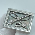 Swank Fly Fishing Reel Cufflinks Mens Silver Tone Mop Fisherman Vintage 1in