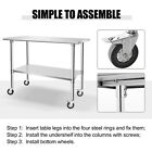 30 36 48  Food Prep Table W  Casters Stainless Steel For Commercial Kitchen Work