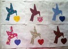 Hummingbird  Heart Quilt Top Blocks 6  Square  Cotton Fabric Applique Lot Of 9