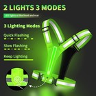 Led Reflective Vest Running Gear usb Rechargeable Light Up High Visibility Ru   