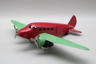Vintage 1930s Diecast Metal Airplane Red Green Hubley Airplane Toy