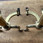 Pair Of Vintage Brass And Cast Iron Andirons