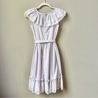 Vintage Prairie Dress Girls Size 14 Pastel Lilac Purple Lace Ruffles Cottage