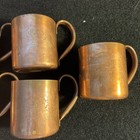 Antique Heavy Copper Moscow Mule Mug Marked Cock  n Bull    rare    7 Mug Set