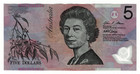 Australia 5 Dollars 2007 P-57 Parliament House Queen Elizabeth Polymer Banknote