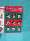 New Vintage 1990   s Christmas Stickers Lot 35 Sheets Gibson Disney Mello Smello
