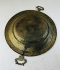 19th C Antique Middle Eastern Copper Bowl Tray  Hammered Handled Engraved 14    Di